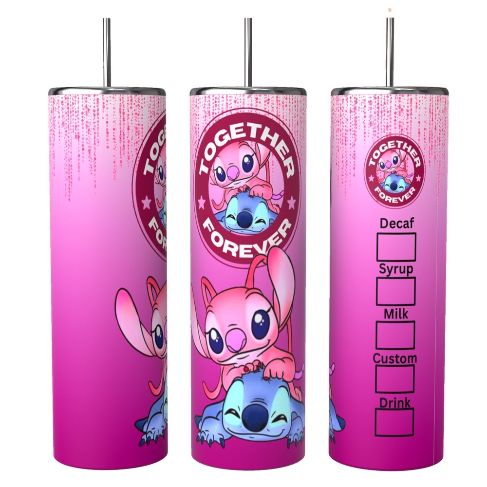 TOGETHER FOREVER 20oz STAINLESS STEEL SUBLIMATED TUMBLER HIS& HERS